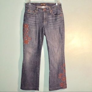 Department of Peace Embellished Straight Leg Jeans Size 8. Cotton/ Spandex
